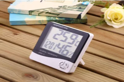 Indoor LCD Thermo-Hygrometer Clock LW-HTC-1